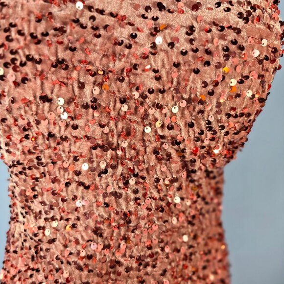 Unithorse Chinelle Sequined Lined Gown Detachable Sleeves Size 22 Mauve (HD) - Picture 2 of 8